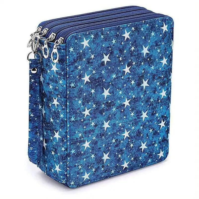 200 Hole Portable Canvas Pencil Case, Pencil Stationery Shockproof Storage Bag, Large Capacity Stationery Box by All Mart Bristol Ltd