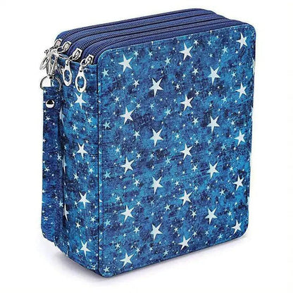 200 Hole Portable Canvas Pencil Case, Pencil Stationery Shockproof Storage Bag, Large Capacity Stationery Box by All Mart Bristol Ltd