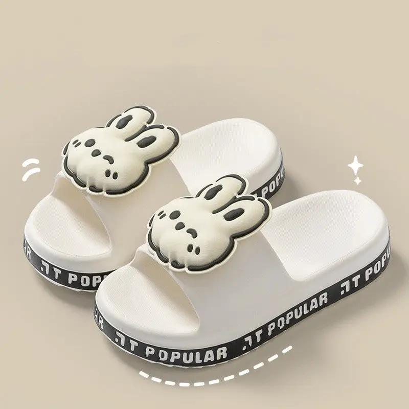 Cute Rabbit Slippers For Women Summer Fashion Letter Garden Shoes Indoor Anti-Slip Floor Bathroom Bathing Home Slipper by Dropshipman