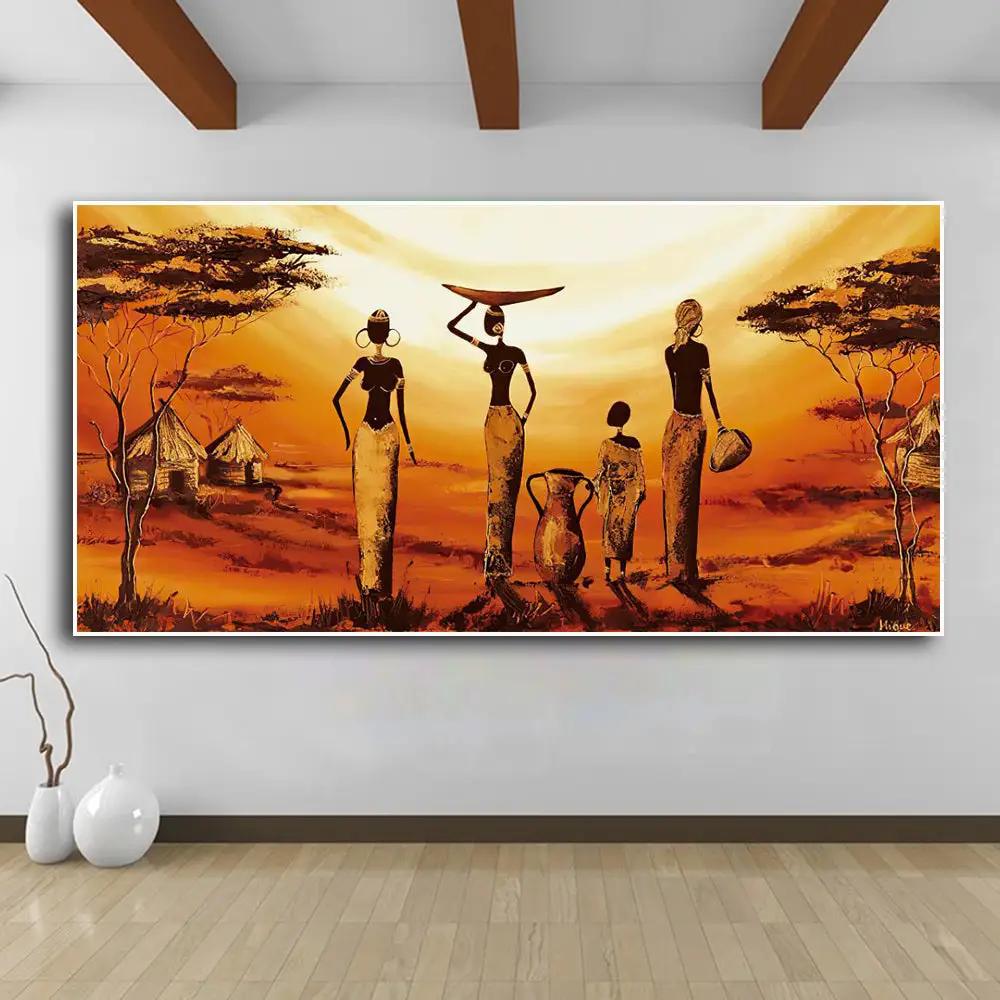Abstract African Woman Canvas Wall Art Poster by Dropshipman