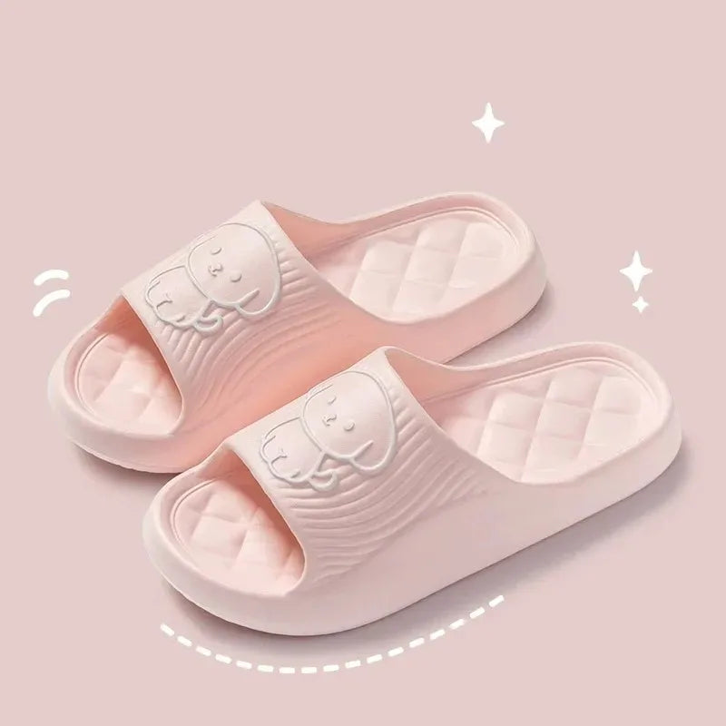 Cute Carton Slippers Bathroom Slippers Cloud Cushion Slides Summer Soft Thick Platform Home Men Indoor Non-slip Flat Flip Flops by All Mart Bristol Ltd