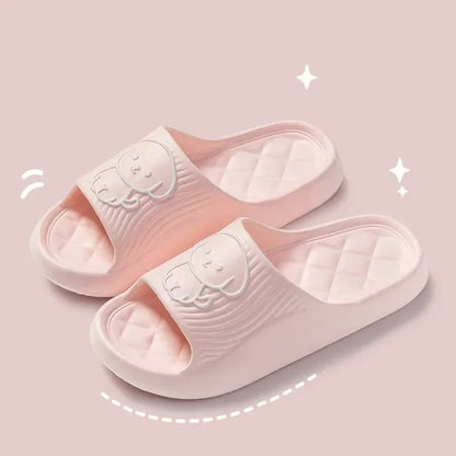 Cute Carton Slippers Bathroom Slippers Cloud Cushion Slides Summer Soft Thick Platform Home Men Indoor Non-slip Flat Flip Flops by All Mart Bristol Ltd