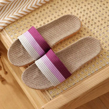 Hemp Women's Slippers Flats Home 2026 Spring Summer Designer Woman Shoes Casual Indoor Slides Couple Soft Sole Non-Slip Floor by All Mart Bristol Ltd