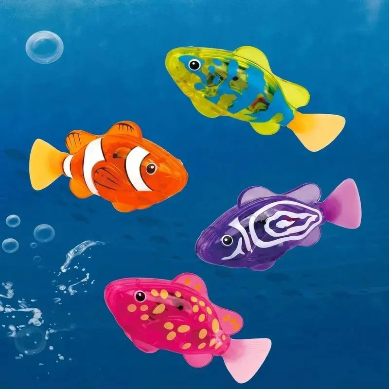 Magic Water-Activated Glowing Swimming Fish, Neon Deep-Sea Disco, Interactive Colorful Robot Fish, Swimming Robotic Luminous Function, Waterproof Aquarium Bath Time Fun.Perfect Gift for Babies & Toddlers by All Mart Bristol Ltd