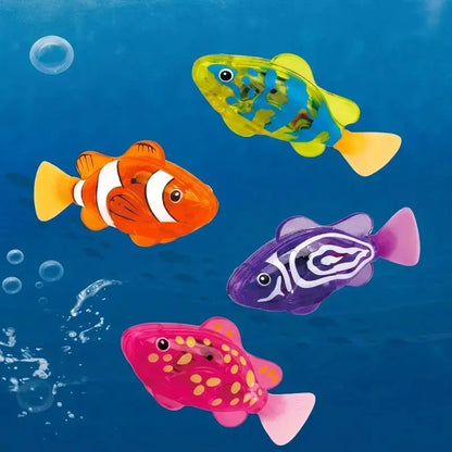 Magic Water-Activated Glowing Swimming Fish, Neon Deep-Sea Disco, Interactive Colorful Robot Fish, Swimming Robotic Luminous Function, Waterproof Aquarium Bath Time Fun.Perfect Gift for Babies & Toddlers by All Mart Bristol Ltd