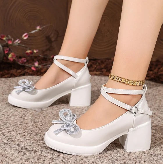 New Women Pumps Shoes Fashion Cross Strap Ladies Shallow Dress Mary Jane Shoes Female Elegant High Heel Footwear Platform Heels by All Mart Bristol Ltd