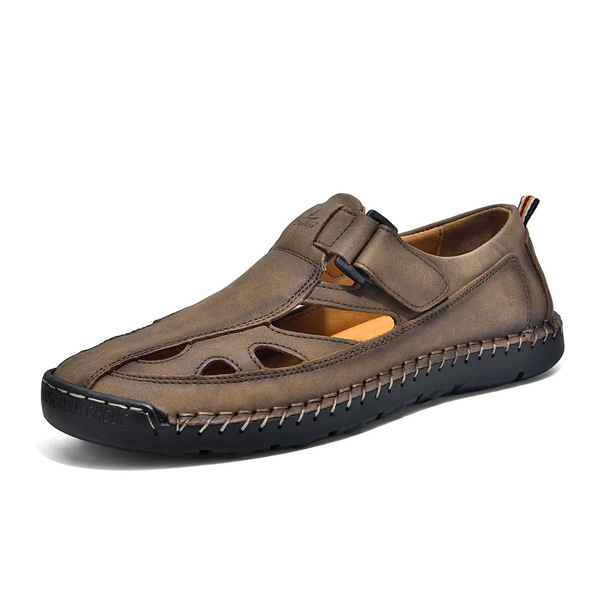 Breathable Hand-Sewn Mens Closed-Toe Sandals by Dropshipman