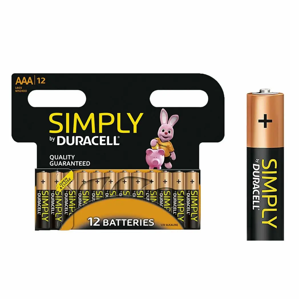 Duracell Simply AAA Non Rechargeable Batteries, 12 Pack by Duracell