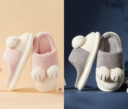 Cat's Claw Cotton Slippers Women Cute Plush by Dropshipman