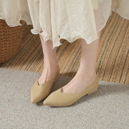 Spring and Autumn Fashion New Square Head Soft Leather Work Shoes Women's Shoes High Heels Thick Heels Shoes Women by All Mart Bristol Ltd