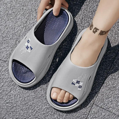 Men's EVA Thick Soled Color Blocked Slippers by Dropshipman
