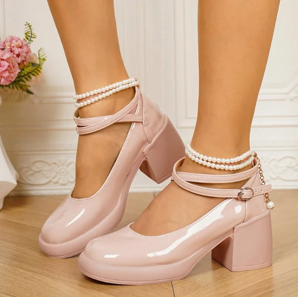 New Women Pumps Shoes Fashion Cross Strap Ladies Shallow Dress Mary Jane Shoes Female Elegant High Heel Footwear Platform Heels by All Mart Bristol Ltd