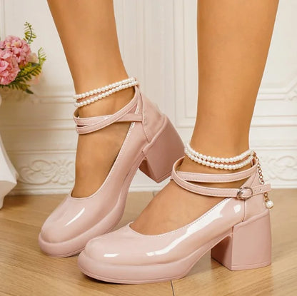 New Women Pumps Shoes Fashion Cross Strap Ladies Shallow Dress Mary Jane Shoes Female Elegant High Heel Footwear Platform Heels by All Mart Bristol Ltd