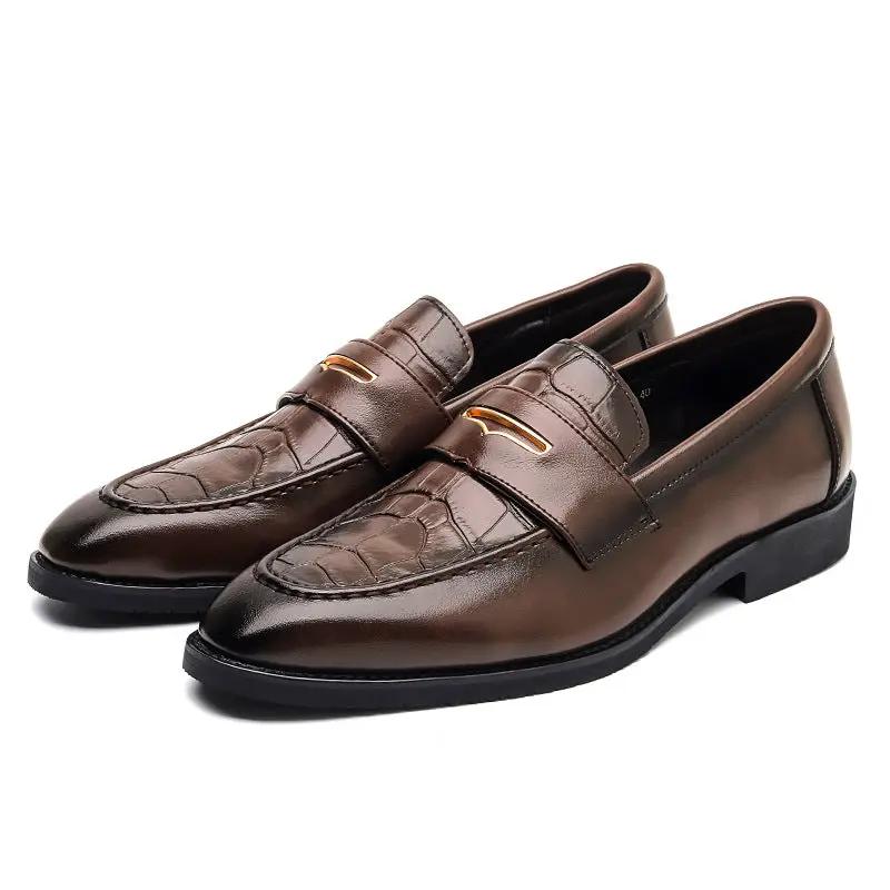 Large Size Men's Slip-on Pointed Leather Shoes Formal Wear Business Casual by Dropshipman