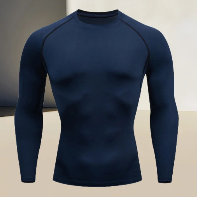 Men's compression top T-shirt, perfect for running and gym workouts, ideal choice for toned and muscular men by All Mart Bristol Ltd