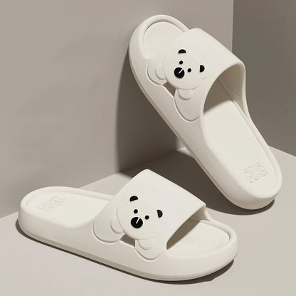 Slippers Bathroom Cartoon Bear Indoor Slippers For Women Lightweight Soft EVA Slides Woman Comfort Home Summer Bathroom Non Slip by All Mart Bristol Ltd