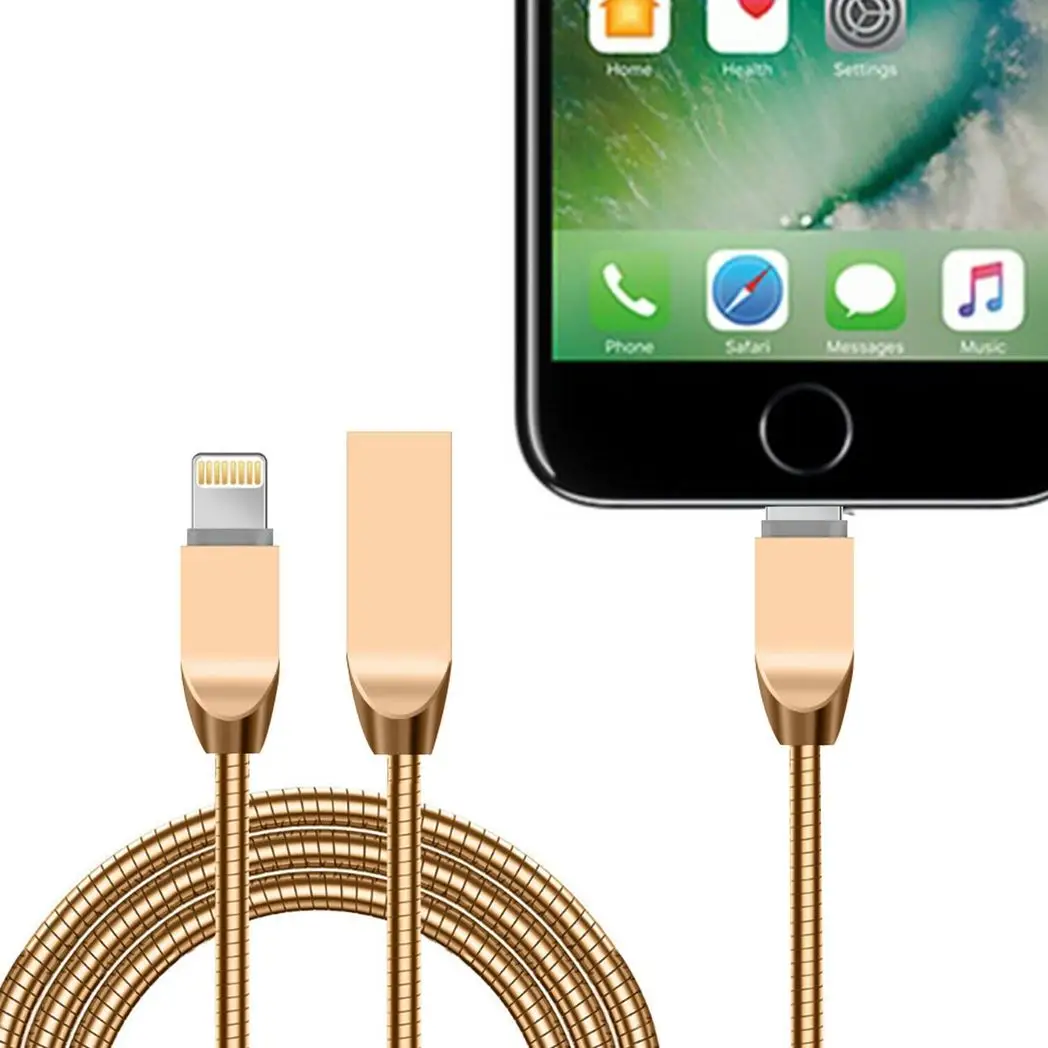 Spring Cable with Zinc Alloy Connectors - Gold by Unbranded