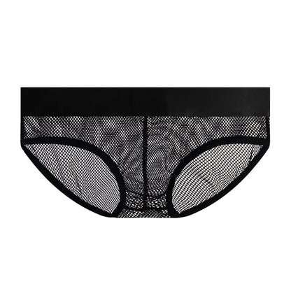 【GWH_60】Men's Underwear Mesh Rainbow Waistband Briefs Sheer Sexy Underpants by All Mart Bristol Ltd