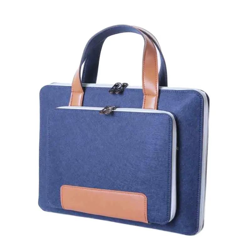 Fashion Felt Laptop Bag Multicolor Handheld by Dropshipman