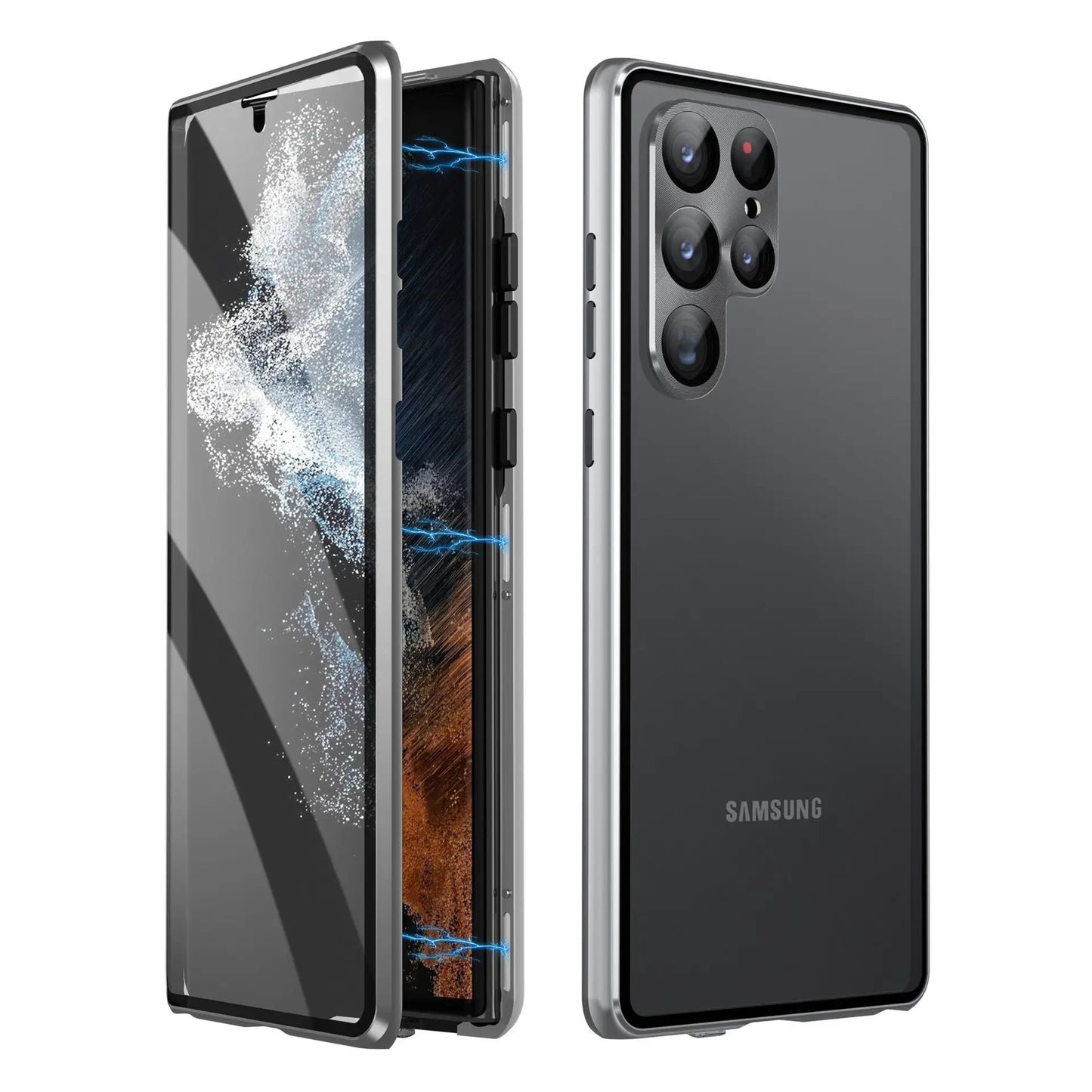 Applicable To S24Ultra Peep-proof Magnetic Mirror Universal Magnetic King Phone Case by Dropshipman