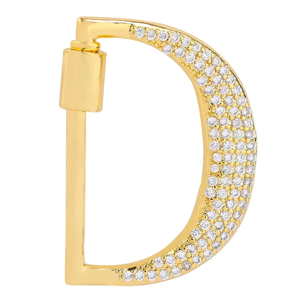 Juya 18K Gold Plated 26 Alphabet Letters Pendant Fasteners Bolt Carabiner Clasps For DIY Women Mesh Chains Name Jewelry Making by All Mart Bristol Ltd