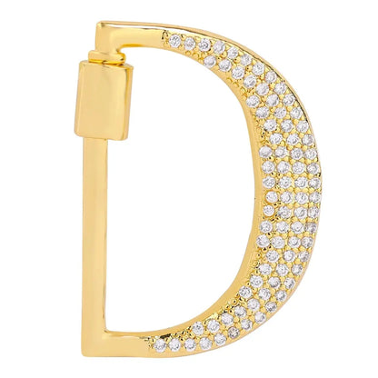 Juya 18K Gold Plated 26 Alphabet Letters Pendant Fasteners Bolt Carabiner Clasps For DIY Women Mesh Chains Name Jewelry Making by All Mart Bristol Ltd