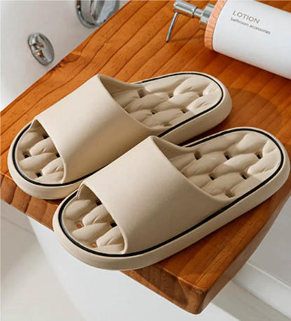 Non-slip Design Bathroom Slippers Home Summer Thick Sole Floor Bedroom House Shoes For Women Men by Dropshipman