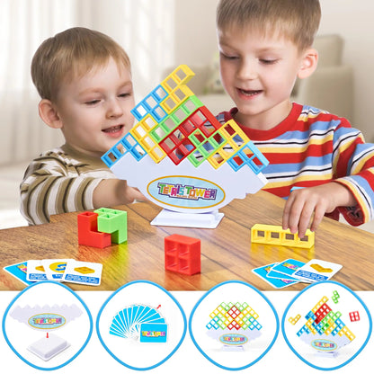 Durable Building Balance Blocks Board Game, 1 Set Tetra Tower Stacking Games, Unisex Birthday Gifts for Kids, Adults, Gift for Her, Fidget Toys Gifts for Kids Toys for Boys, Creative Building Blocks, Family Fun Game, Stem Building Blocks