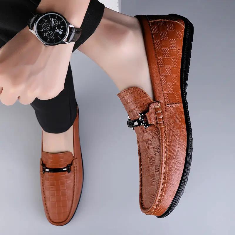 Slip-On Business Men's Soft Surface Casual Plus Size Loafers Leather Shoes by Dropshipman