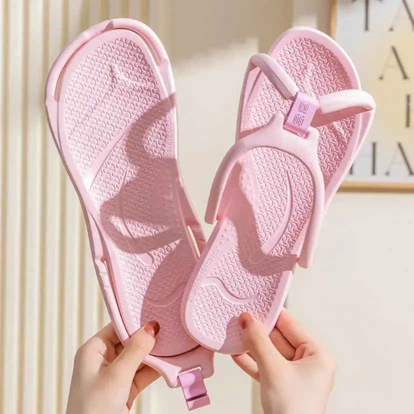 Foldable Travel Slippers Unisex EVA Flip Flops Hotel Non Slip Women Men Bathroom Indoor Slides Portable Lightweight Comfortable by All Mart Bristol Ltd