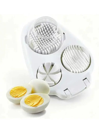 3-In-1 Multifunctional Egg Slicer, Stainless Steel Egg Cutter for Boiled Eggs, Century Eggs, Strawberry and Soft Fruits, Easy Egg Slicer Chopper for Salads, Bento and Kitchen Prep by All Mart Bristol Ltd
