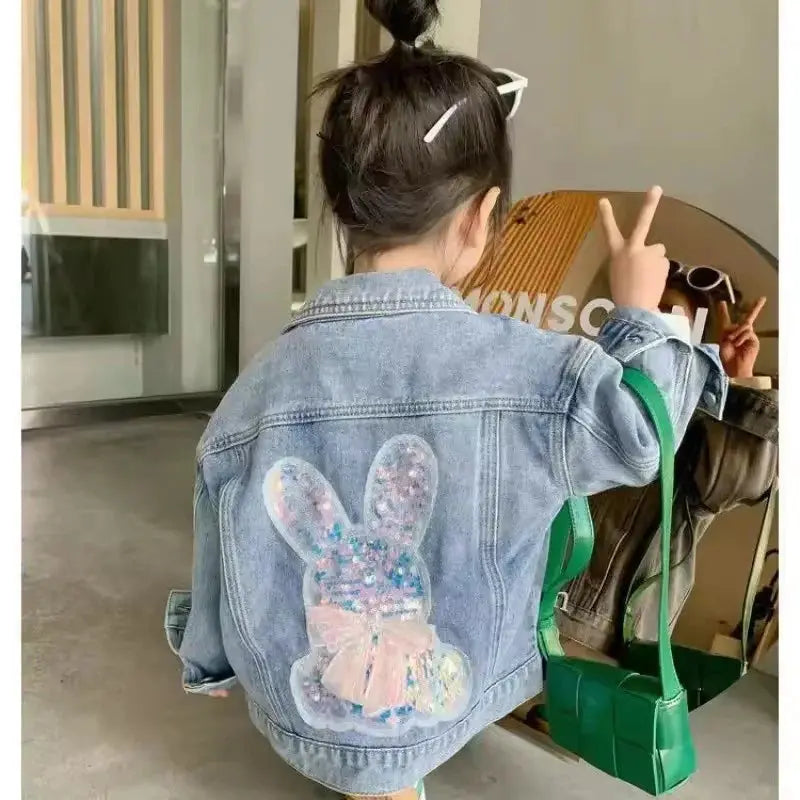 Baby Girls Denim Coat Children's Fashion Jacket Spring Kids Casual Outerwear Autumn Teens Loose Button Clothes 2-10 Years Old by All Mart Bristol Ltd