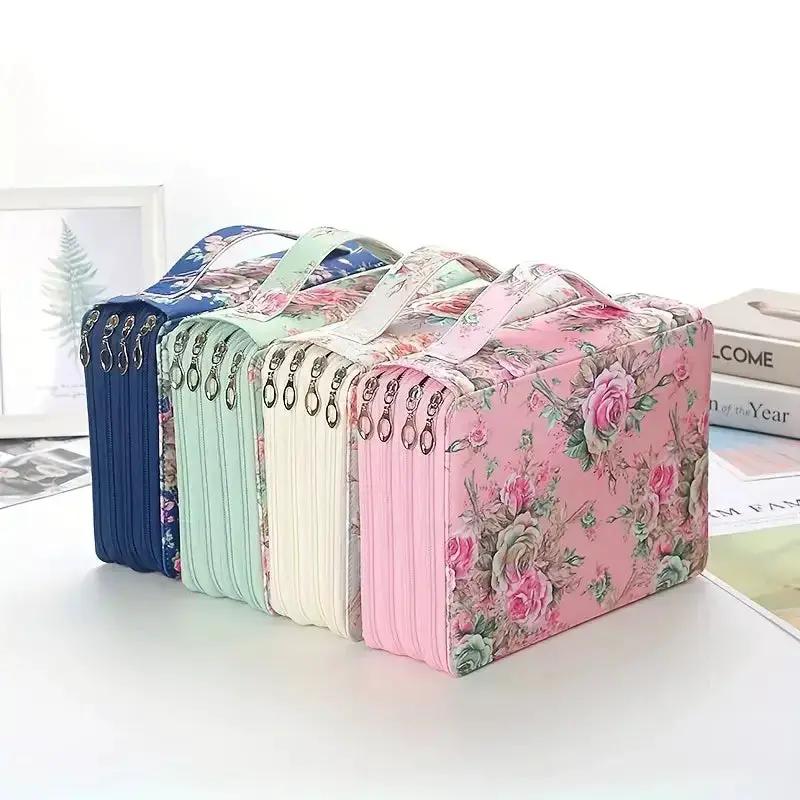 200 Hole Portable Canvas Pencil Case, Pencil Stationery Shockproof Storage Bag, Large Capacity Stationery Box by All Mart Bristol Ltd