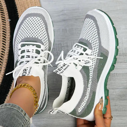 Women's Sporty Flyknit Mesh Shoes Low-cut Lightweight Casual And Versatile by Dropshipman