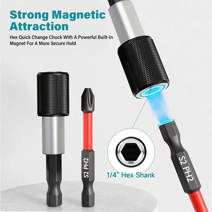 35Pcs Magnetic Screwdriver Bit Set S2 Steel Impact Driver Nut Sockets Anti-Slip High Hardness Tips with Portable Storage Case by All Mart Bristol Ltd