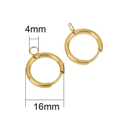 10pcs PVD Never Fade Earrings Hooks Making 16mm Hypoallergenic Stainless Steel Earring Clasps Wire For Jewelry Findings Supplies by All Mart Bristol Ltd