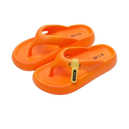 Comfortable Letter Platform Flip Flops EVA Thick Soled Slides Sandals Toe Spring Non-Slip Beach Slippers Bathroom by All Mart Bristol Ltd