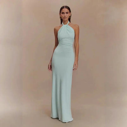Ins Bodycon Halter Dress Sexy Backless Slim Fit Waist Slimming Maxi Dresses Prom Party Club Clothing For Women by Dropshipman