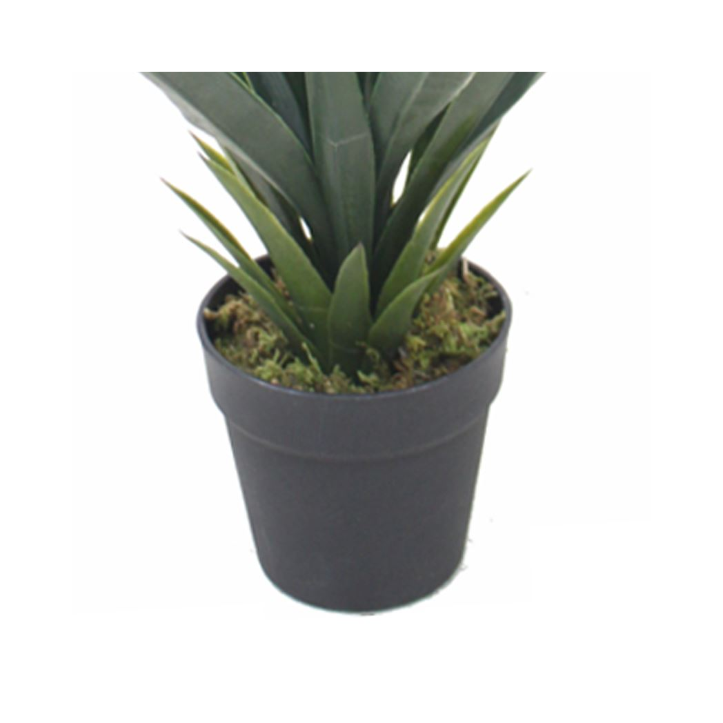 90cm Silver Planter with Artificial Yukka Plant by Leaf