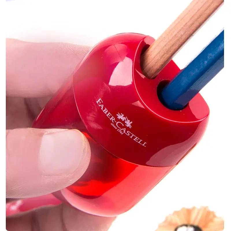 Faber Castell Cute Pencil Sharpener Double Hole with Container Plastic Student School Stationery Mini Manual Pencil Sharpeners by All Mart Bristol Ltd