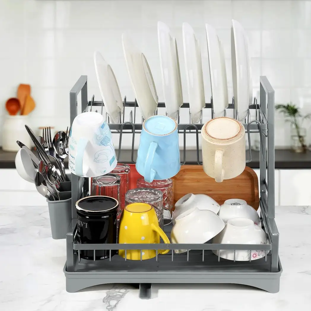 VINSANI 2 TIER DISH DRAINER GREY 1010430 by N/A