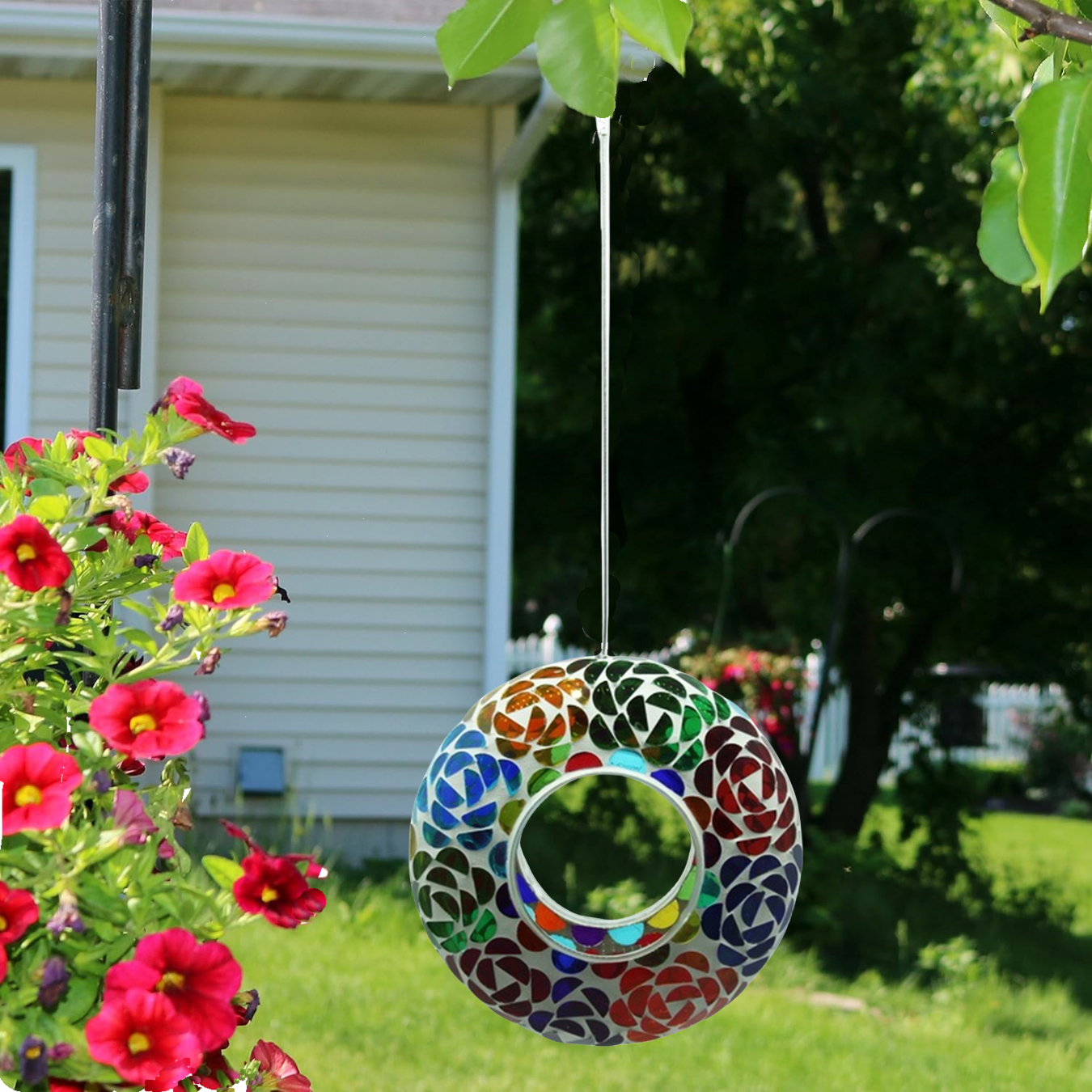 Hanging Mosaic Bird Feeder by Avilo