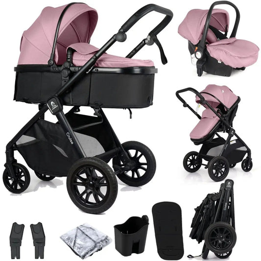 For Your Little One Cruise 3 In 1 Travel System With Car Seat - Blush Rose (Free Cupholder And Seat Liner Included!) by For Your Little One