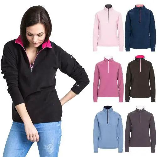 Ladies Trespass Skylar Half Zip Top Fleece Jumper by Trespass
