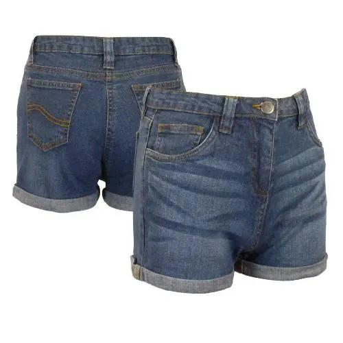 Girls Denim Shorts Rolled Hem by Ek Wholesale