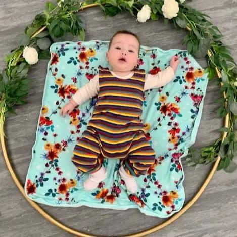 Hazel Stripe Super Soft Cotton Dungarees by Stylish Mum