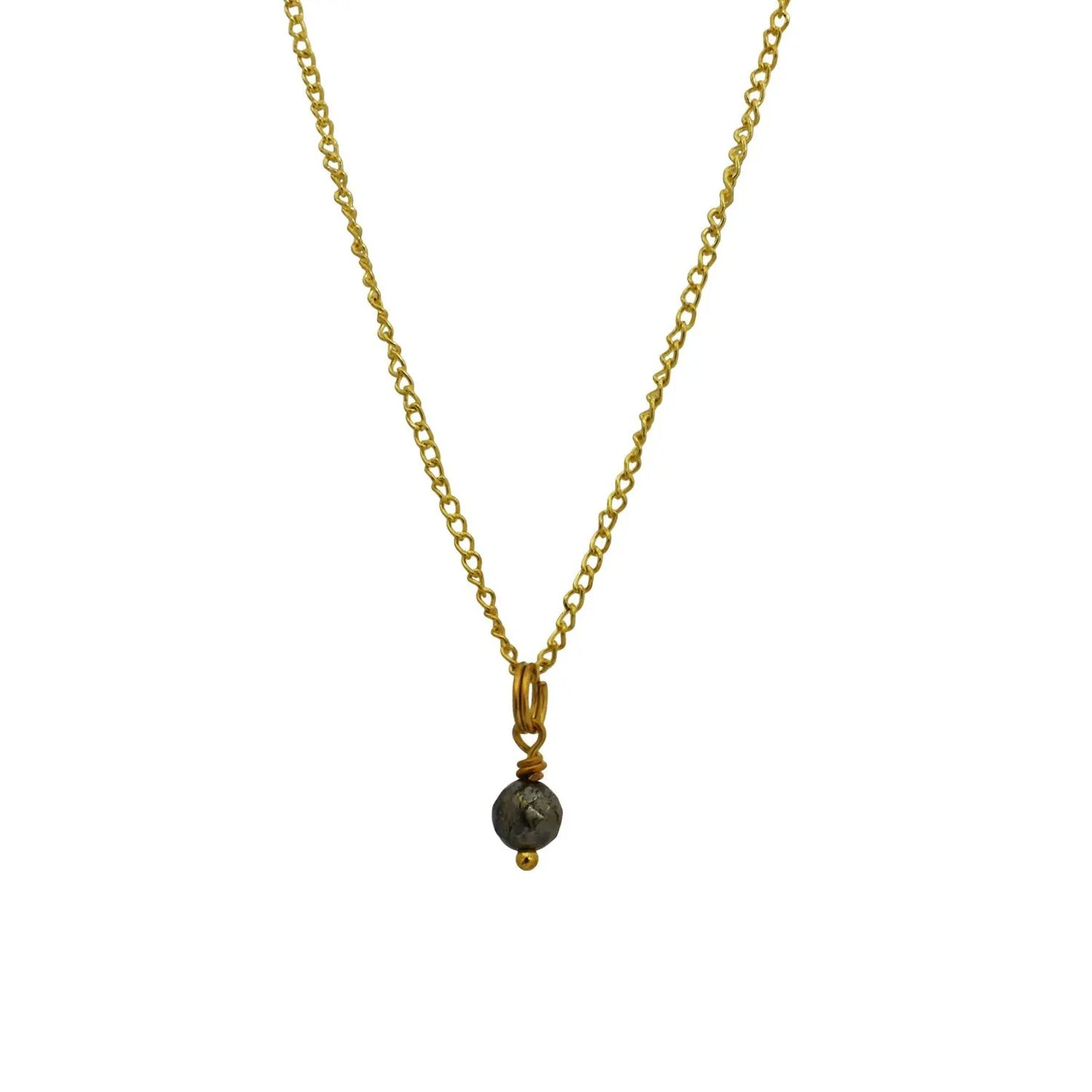 Minimalist Faceted Bronze Pyrite Gemstone Necklace | by Ifemi Jewels by Ifemi Jewels