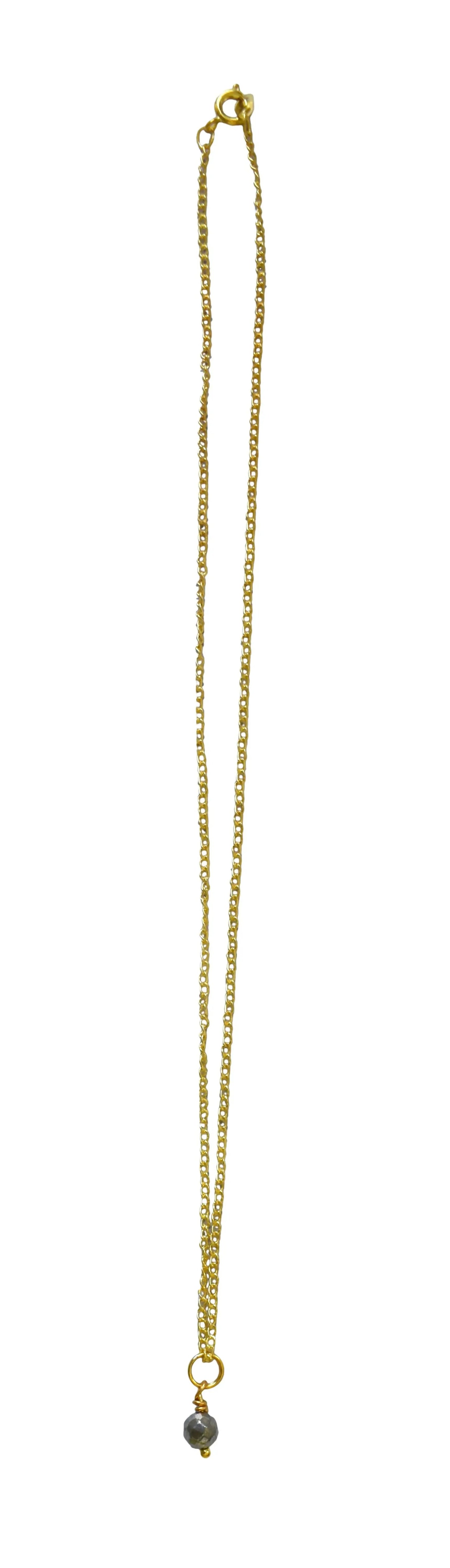 Minimalist Faceted Bronze Pyrite Gemstone Necklace | by Ifemi Jewels by Ifemi Jewels