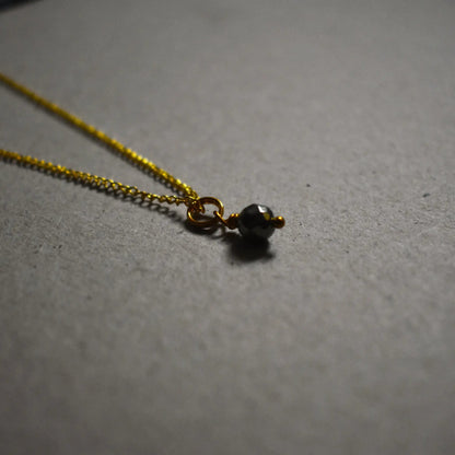 Minimalist Faceted Bronze Pyrite Gemstone Necklace | by Ifemi Jewels by Ifemi Jewels