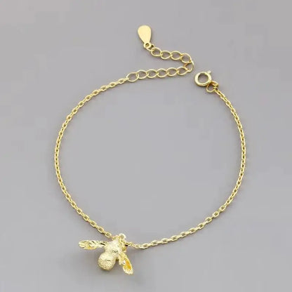16K Gold Plated 925 Sterling Silver Big Bee Anklet by LAURRÈ Jewellery